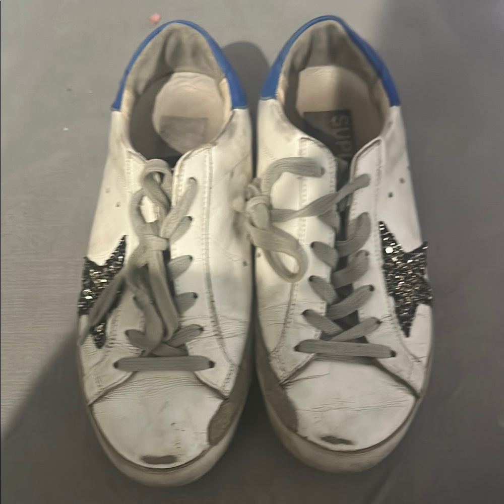 Golden Goose White Sneakers with Black Star
